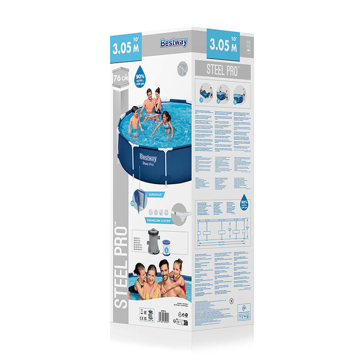 Basseng Avtagbart Bestway 305 x 76 cm 305 x 305 x 76 cm